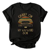 Camiseta Feminina Supernatural Carry On My Wayward Son 100% Algodão Premium