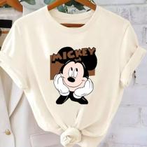 Camiseta Feminina T-shirt 100 % Algodão Estampada Mic Promo