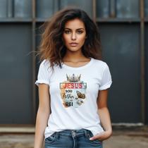 Camiseta Feminina T-shirt 100% Algodão Estampas Religiosas Moda Cristã