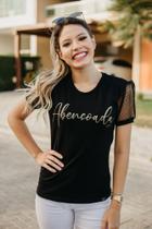 camiseta feminina t-shirt abençoada tamanho: m camiseta feminina t-shirt abençoada tamanho: m