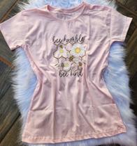 Camiseta Feminina T-shirt Estampa Abelha Blusinha Baby Look - Daju Shoes