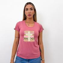 Camiseta feminina t-shirt estampa cruz