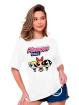 Camiseta Feminina T-Shirt Estampada Meninas Super Poderosas Camiseta 100% Algodão Malha 30.1