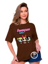 Camiseta Feminina T-Shirt Estampada Meninas Super Poderosas Camiseta 100% Algodão Malha 30.1