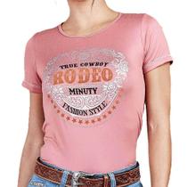 Camiseta Feminina T-shirt Estampada Moda Country Minuty - Rosa - G