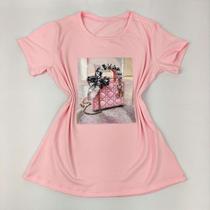 Camiseta Feminina T-Shirt Luxo Rosa Claro Bebê tamanho M - c malhas