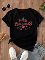 Camiseta Feminina T-shirt Merry Christmas Feliz Natal