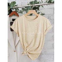 Camiseta Feminina T-shirt Paris Cidade Paisagem Torre Eiffel 100% Algodão Premium