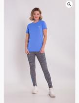 Camiseta feminina Tecnologica Manga Curta. Cor Azul Tam M