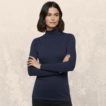 Camiseta Feminina Térmica Gola Alta Manga Longa Proteção Uv Blusa Segunda Pele Frio/Calor/Casual