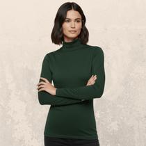 Camiseta Feminina Térmica Gola Alta Manga Longa Proteção Uv Blusa Segunda Pele Frio/Calor/Casual