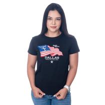 Camiseta Feminina Texas Farm - American Tour - Cf246 - Preto