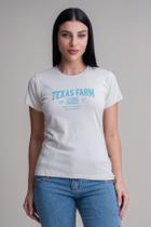 Camiseta Feminina Texas Farm - Cf340 - Bege/ Azul Bb G