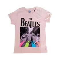 Camiseta Feminina The Beatles Abbey Road Mescla Cinza