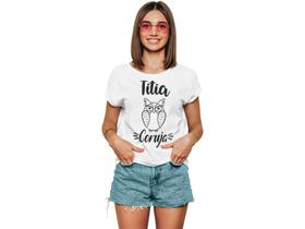 Camiseta Feminina Titia Coruja Frases Tia Branca