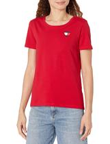 Camiseta feminina Tommy Hilfiger com gola redonda com logotipo Scarlet Heart