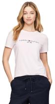 Camiseta feminina Tommy Hilfiger com logotipo bordado de ajuste regular