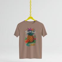 Camiseta Feminina Tropical Soul Abacaxi 100 Algodão Estampada Wild Fresh Verão Maria Corina Camiseta Feminina Tropical Soul Abacaxi 100 Algodão Estampada Wild Fresh Verão Maria Corina