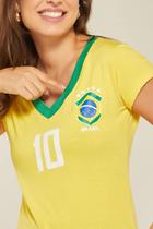 Camiseta Feminina TShirt Baby Look Brasil Copa do Mundo de Futebol Tamanho Único