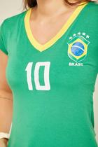 Camiseta Feminina TShirt Baby Look Brasil Copa do Mundo de Futebol Tamanho Único
