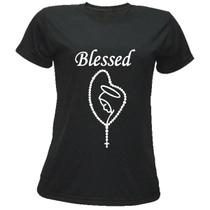 Camiseta Feminina Tshirt Básica Personalizada Blessed - DuMineiro