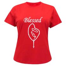 Camiseta Feminina Tshirt Básica Personalizada Blessed