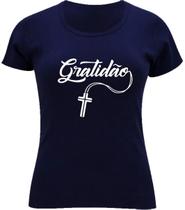 Camiseta Feminina Tshirt Básica Religiosa Gratidão - DuMineiro