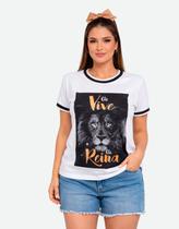 Camiseta Feminina Tshirt Religiosa Estampa Leão de Judá Camiseta Feminina Tshirt Religiosa Estampa Leão de Judá