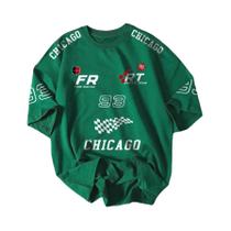 Camiseta Feminina Unissex Verão Casual Motocicleta Gráfica Manga Curta Esportes Uso Diário