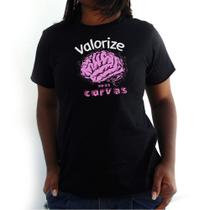 Camiseta Feminina Valorize Suas Curvas Preta - Hipsters