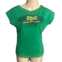 Camiseta Feminina Verde Everlast Brasil Copa E Olimpíadas