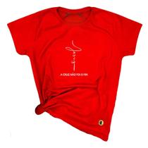 Camiseta Feminina Vermelha Jesus a cruz não foi o fim Camiseta Feminina Vermelha Jesus a cruz não foi o fim