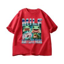 Camiseta Feminina Vintage Com Estampa De Meme De Sapo, Manga Curta, Engraçada, MILF, Homem, Eu Amo