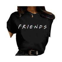 Camiseta Feminina Vintage Estilo Coreano Harajuku Com Estampa Do Programa De TV Friends, Camiseta