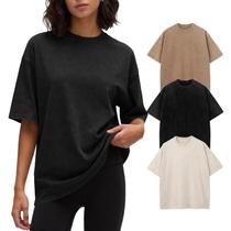 Camiseta feminina vintage Flygo de algodão lavado, tamanho grande, pacote com 3 Camiseta feminina vintage Flygo de algodão lavado, tamanho grande, pacote com 3