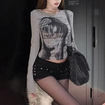 Camiseta Feminina Vintage Y2K de Manga Comprida - Estilo Grunge Casual Camiseta Feminina Vintage Y2K de Manga Comprida - Estilo Grunge Casual