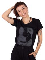 Camiseta Feminina Violão Preta Camiseta Feminina Violão Preta