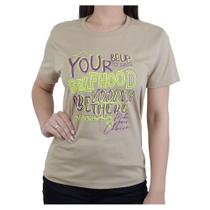 Camiseta Feminina Voorth MC Estampada Bege - 5632S Camiseta Feminina Voorth MC Estampada Bege - 5632S