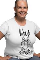 Camiseta Feminina Vovó Coruja Frases Vó Branca