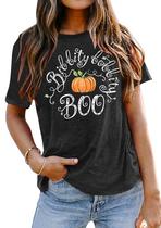 Camiseta feminina VVNTY Bibbidi Bobbidi Boo Halloween cinza C Camiseta feminina VVNTY Bibbidi Bobbidi Boo Halloween cinza C