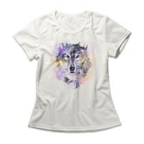 Camiseta Feminina Watercolor Wolf