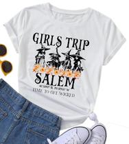Camiseta feminina WIPXITK Hocus Pocus Teacher Halloween branca Camiseta feminina WIPXITK Hocus Pocus Teacher Halloween branca