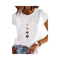 Camiseta Feminina Y2K com Estampa de Coração - Estilo Anos 90