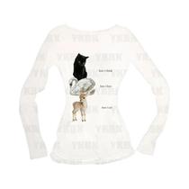 Camiseta Feminina Y2K Com Estampa De Gato, Estilo Punk Gótico, Ajuste Slim, Top De Verão Harajuku,