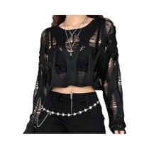 Camiseta Feminina Y2K Com Mangas Em Forma De Morcego, Tricô Solto, Moda De Rua Para Primavera E