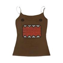 Camiseta Feminina Y2K Retrô Com Strass Gola Redonda Verão 2025 Vintage Engraçada Tama Jun Top