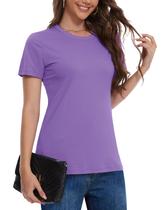 Camiseta feminina YUCOLEN com proteção solar de verão roxa clara XXL