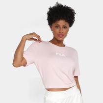 Camiseta feminino fila soft rosa claro