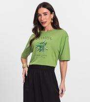 Camiseta Feminino Manga Curta Meia Malha Endless Verde Camiseta Feminino Manga Curta Meia Malha Endless Verde
