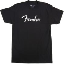 Camiseta Fender Spaghetti Logo Preta 100% Algodão Tamanho L